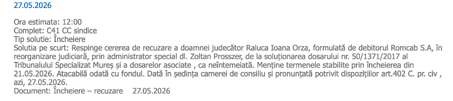 decizie romcab